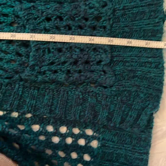 CHARLOTTE Russe crochet cardigan women’s M dark teal fits smaller - Picture 10 of 10